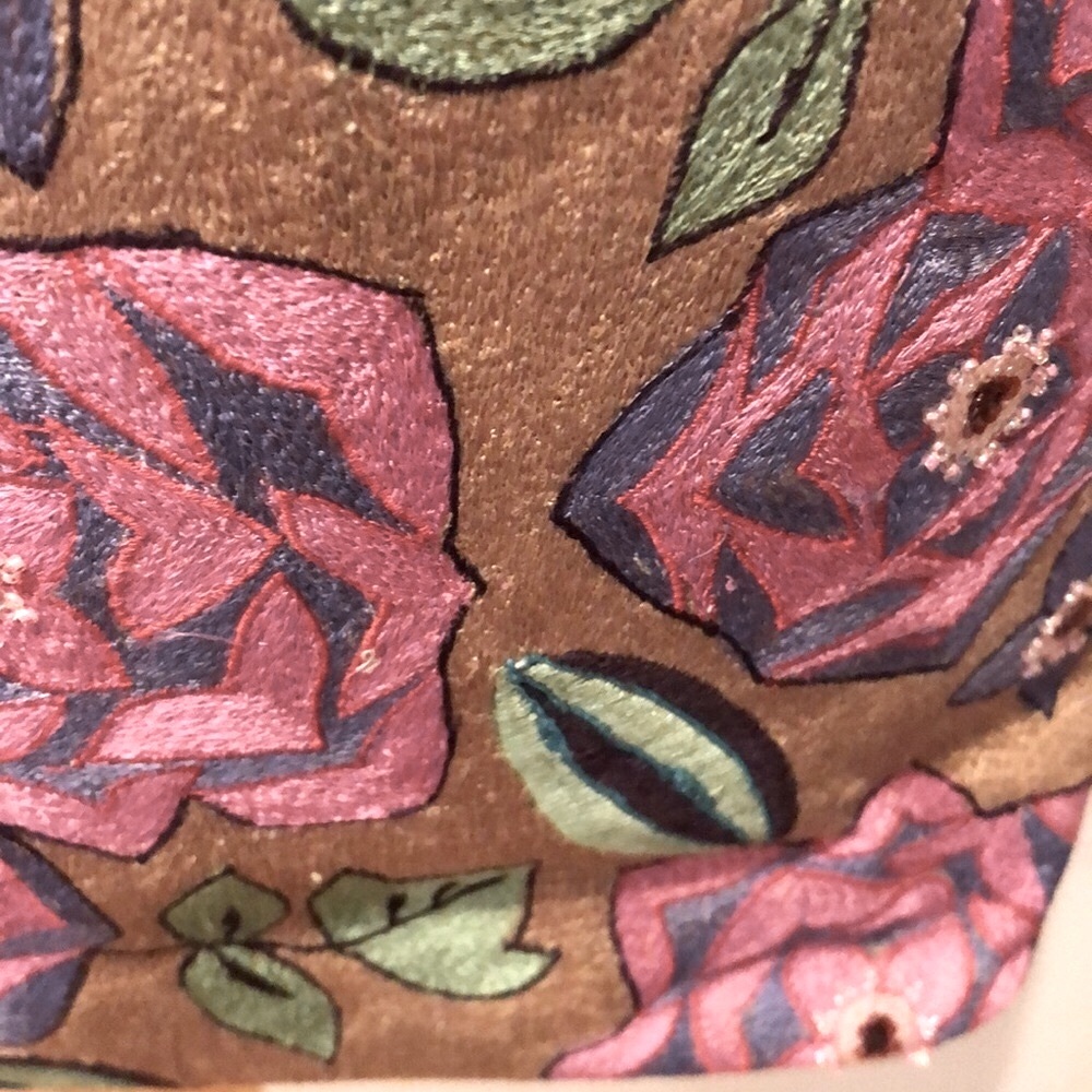 Pierre Urbach Vintage Floral Embroidered Bead and Sequin Chain Tote Bag  - EC - Picture 14 of 15